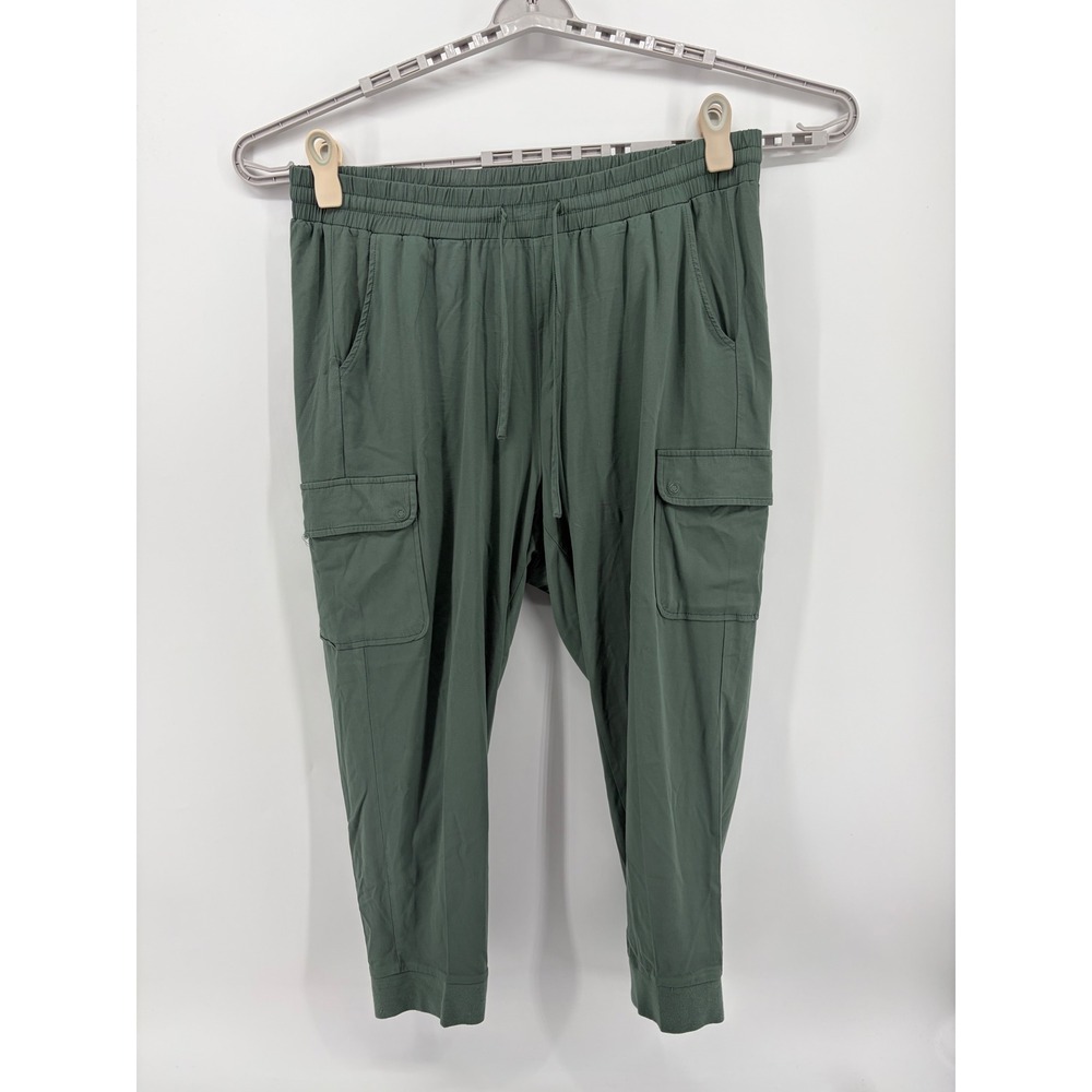 Torrid Women 2R (2X) Green Cargo Jogger Elastic Waist Drawstring Pockets Stretch